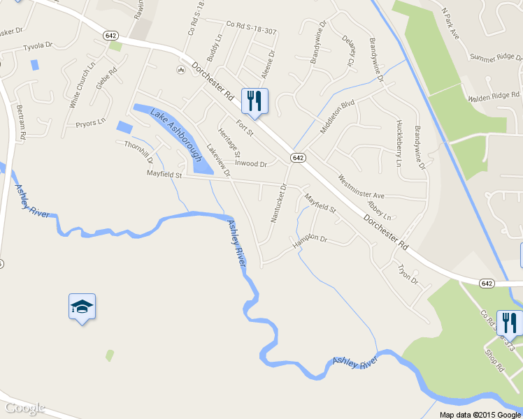 map of restaurants, bars, coffee shops, grocery stores, and more near 108 Kendall Court in Summerville