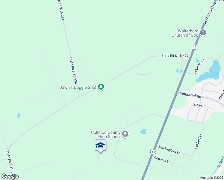 map of restaurants, bars, coffee shops, grocery stores, and more near 741 Winchester Road in Walterboro