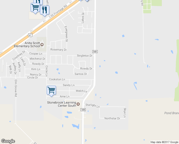 map of restaurants, bars, coffee shops, grocery stores, and more near 1700 Pena in Royse City