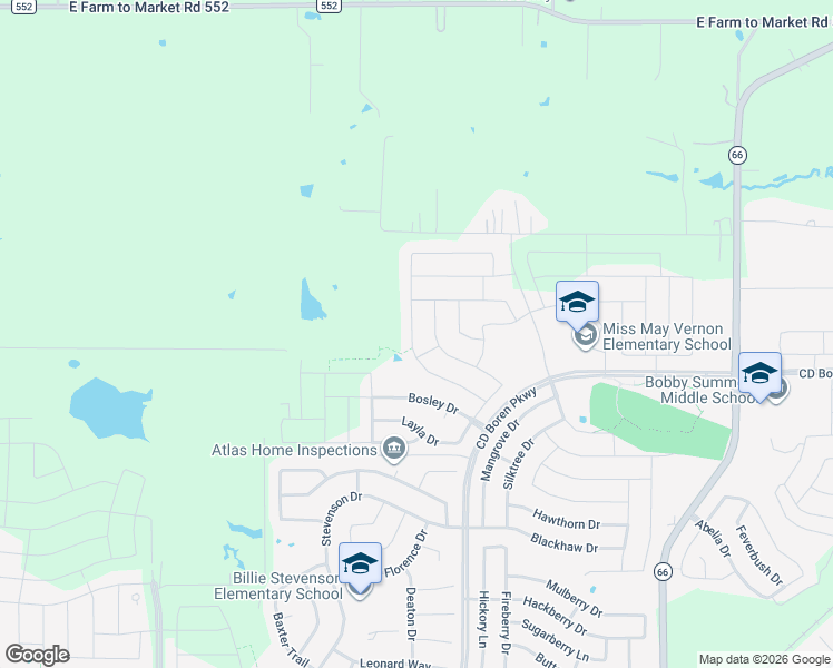 map of restaurants, bars, coffee shops, grocery stores, and more near 719 Fletcher Drive in Rockwall