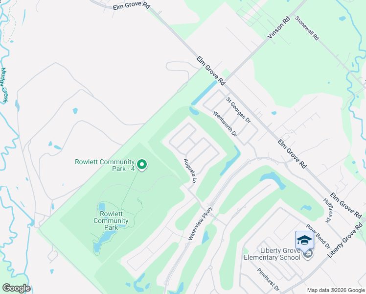 map of restaurants, bars, coffee shops, grocery stores, and more near 10609 Augusta Lane in Rowlett