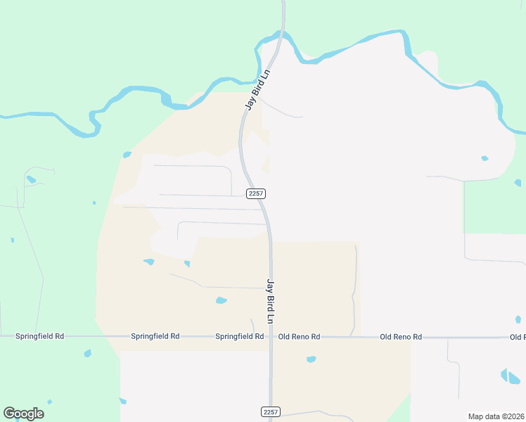 map of restaurants, bars, coffee shops, grocery stores, and more near 1887 Jay Bird Lane in Springtown