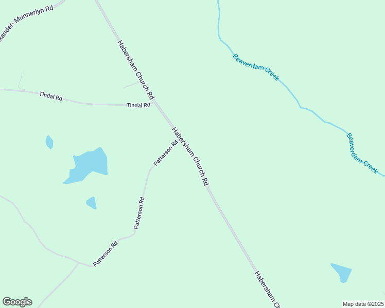 map of restaurants, bars, coffee shops, grocery stores, and more near Habersham Church Road in Sardis