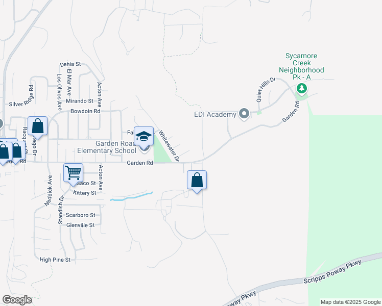 map of restaurants, bars, coffee shops, grocery stores, and more near 14949 Cinchring Drive in Poway