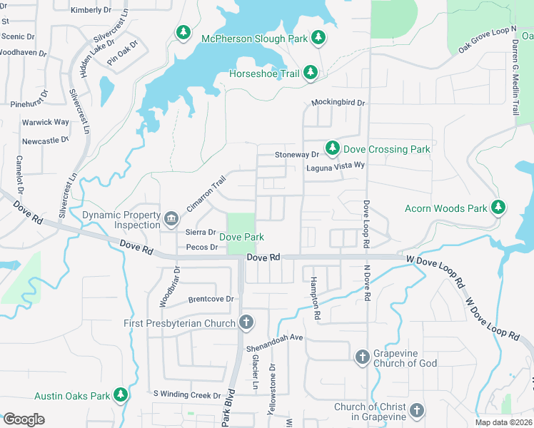 map of restaurants, bars, coffee shops, grocery stores, and more near 1809 Autumn Ridge Lane in Grapevine
