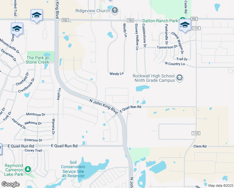 map of restaurants, bars, coffee shops, grocery stores, and more near 1310 Middleton Drive in Rockwall