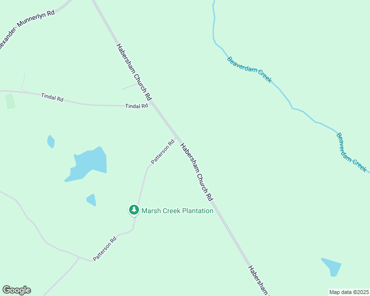 map of restaurants, bars, coffee shops, grocery stores, and more near Habersham Church Road in Sardis