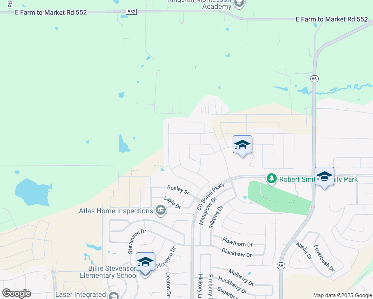 map of restaurants, bars, coffee shops, grocery stores, and more near 564 Bradley Drive in Rockwall