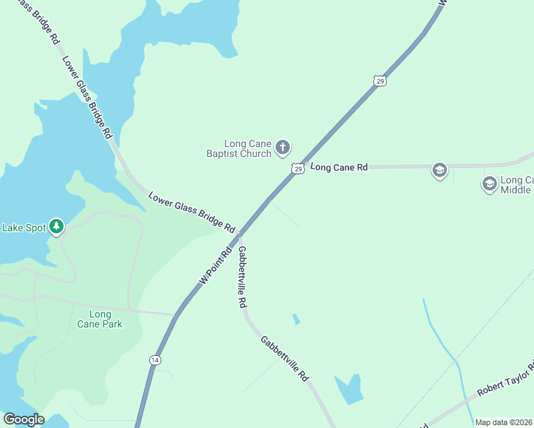 map of restaurants, bars, coffee shops, grocery stores, and more near 104 Hunters Lane in LaGrange