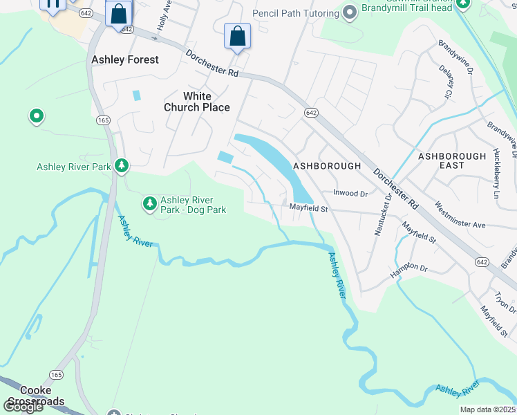 map of restaurants, bars, coffee shops, grocery stores, and more near 1009 Mayfield Street in Summerville