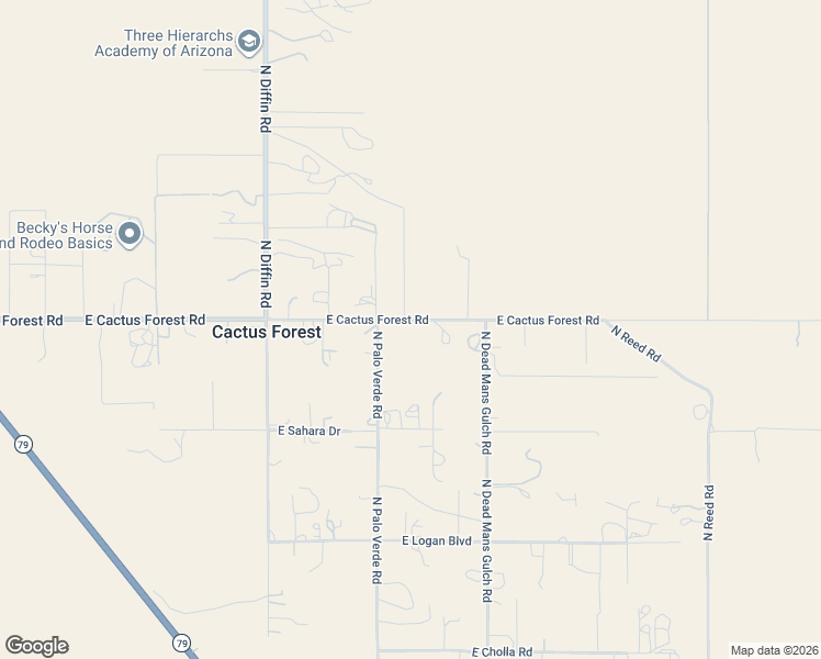 map of restaurants, bars, coffee shops, grocery stores, and more near 8767 North Palo Verde Road in Florence