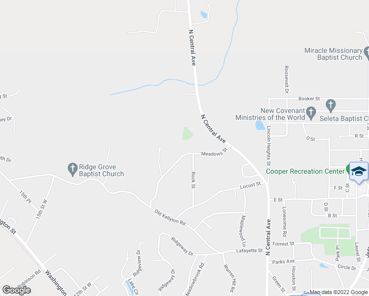 map of restaurants, bars, coffee shops, grocery stores, and more near 522 Meadows Street in Alexander City