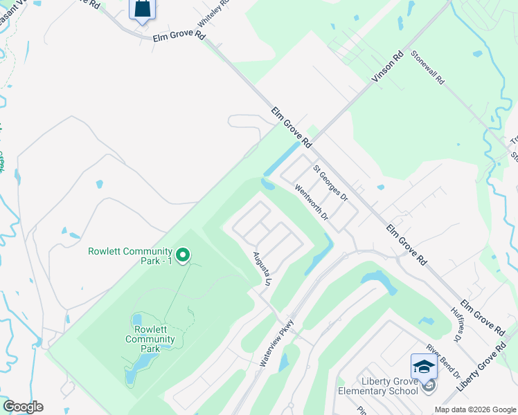 map of restaurants, bars, coffee shops, grocery stores, and more near 10802 Gleneagles Lane in Rowlett