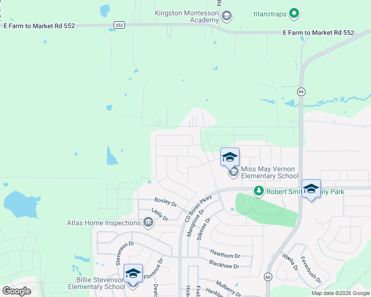 map of restaurants, bars, coffee shops, grocery stores, and more near 528 Bradley Drive in Rockwall