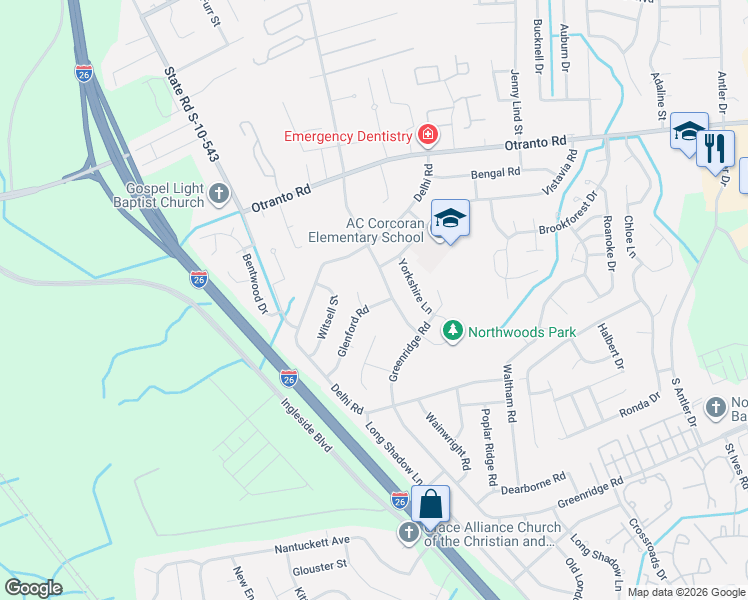 map of restaurants, bars, coffee shops, grocery stores, and more near 8396 Glenford Road in North Charleston