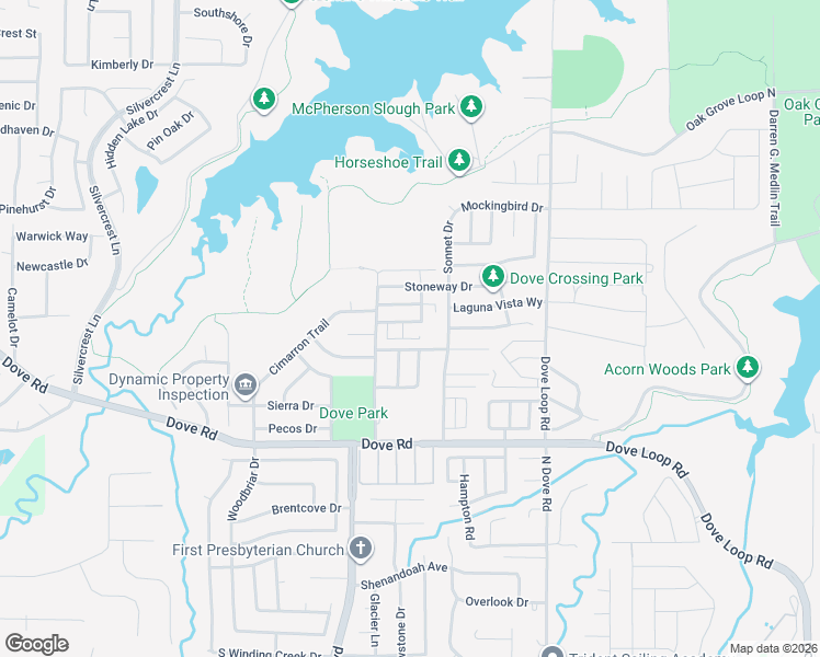 map of restaurants, bars, coffee shops, grocery stores, and more near 1918 Hunters Ridge Drive in Grapevine