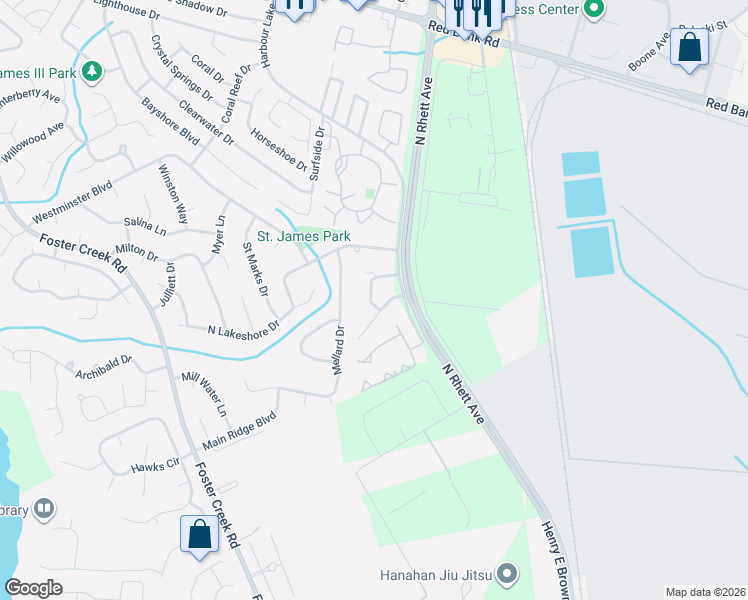map of restaurants, bars, coffee shops, grocery stores, and more near 100 Swift Boulevard in Goose Creek