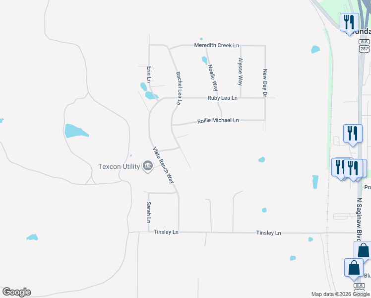 map of restaurants, bars, coffee shops, grocery stores, and more near 12012 Rachel Lea Lane in Fort Worth