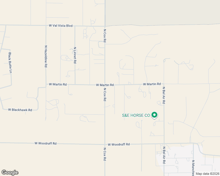 map of restaurants, bars, coffee shops, grocery stores, and more near 11161 West Martin Road in Casa Grande
