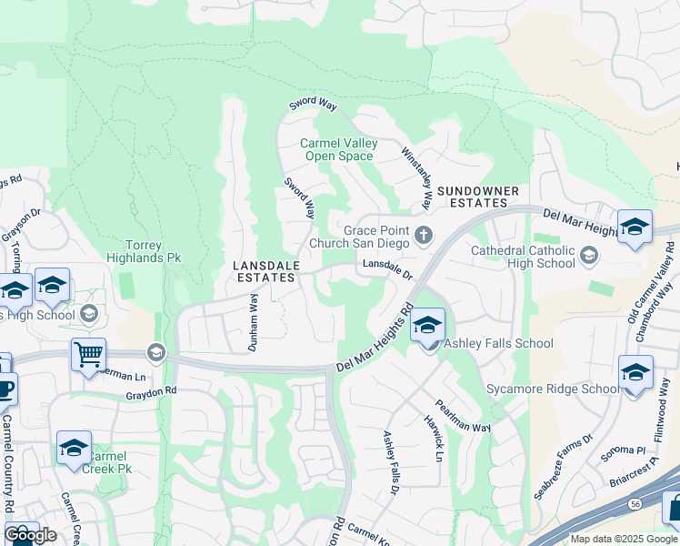 map of restaurants, bars, coffee shops, grocery stores, and more near 13273 Evening Sky Ct in San Diego