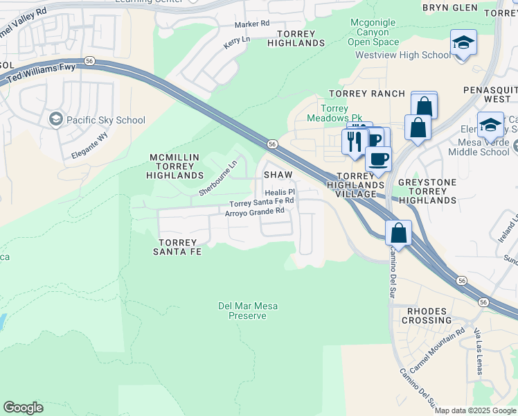 map of restaurants, bars, coffee shops, grocery stores, and more near 7328 Arroyo Grande Road in San Diego