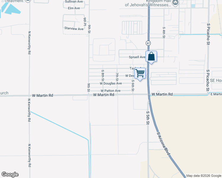 map of restaurants, bars, coffee shops, grocery stores, and more near 740 West Patton Avenue in Coolidge