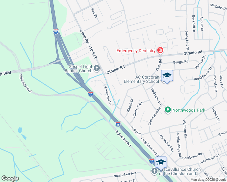 map of restaurants, bars, coffee shops, grocery stores, and more near 8587 Cislo Court in North Charleston