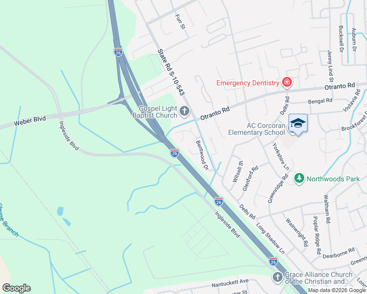 map of restaurants, bars, coffee shops, grocery stores, and more near 3050 Brigham Court in North Charleston