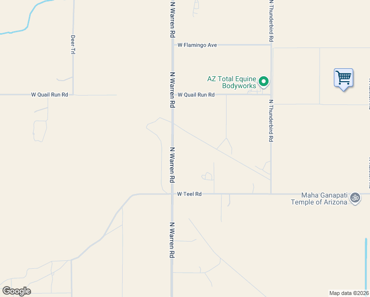 map of restaurants, bars, coffee shops, grocery stores, and more near 8839 North Warren Road in Maricopa