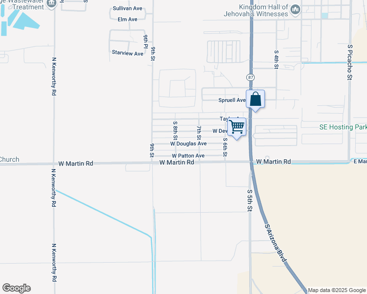 map of restaurants, bars, coffee shops, grocery stores, and more near 740 West Patton Avenue in Coolidge