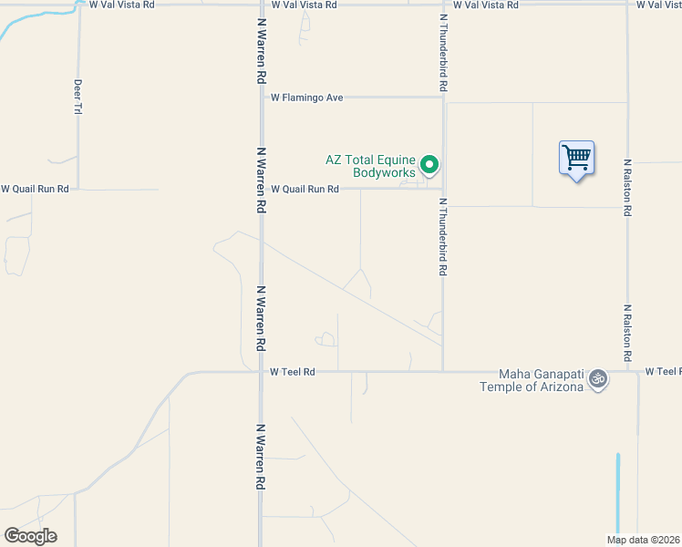 map of restaurants, bars, coffee shops, grocery stores, and more near 8964 Johnson Road in Maricopa