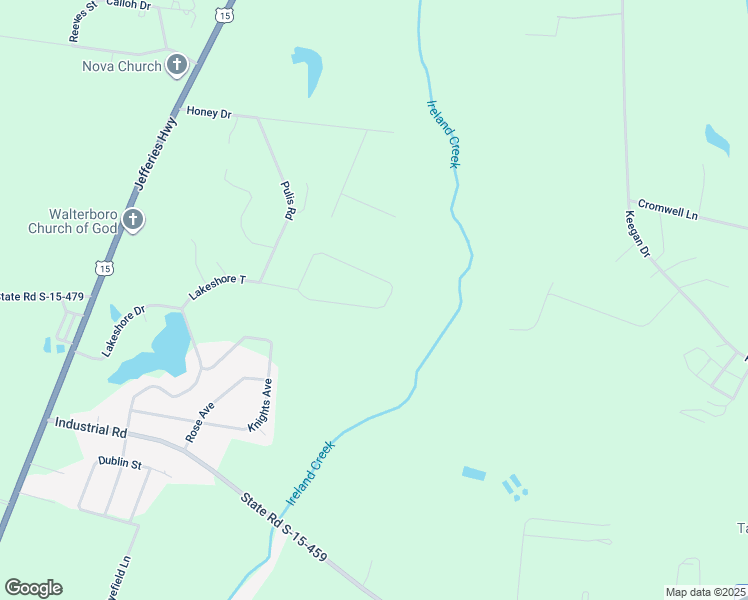 map of restaurants, bars, coffee shops, grocery stores, and more near 395 Harbour Court in Walterboro
