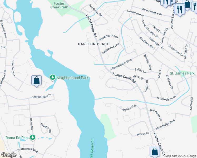 map of restaurants, bars, coffee shops, grocery stores, and more near 128 Heatherlock Street in Hanahan