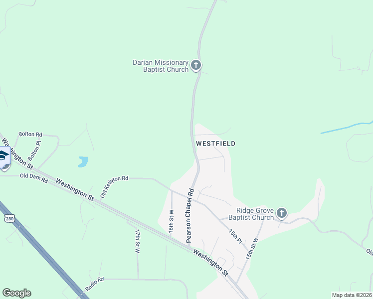 map of restaurants, bars, coffee shops, grocery stores, and more near 1375 Pearson Chapel Road in Alexander City