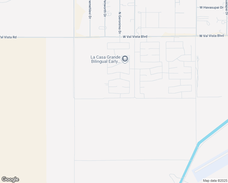 map of restaurants, bars, coffee shops, grocery stores, and more near 1274 West Falls Canyon Drive in Casa Grande