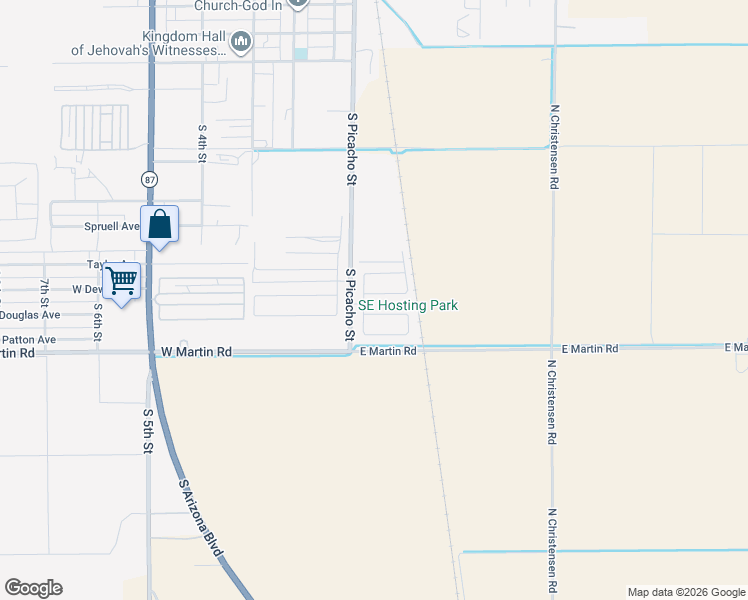 map of restaurants, bars, coffee shops, grocery stores, and more near 135 Dewey Avenue in Coolidge
