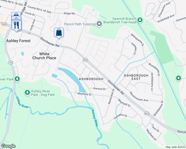 map of restaurants, bars, coffee shops, grocery stores, and more near 202 Fort Street in Summerville
