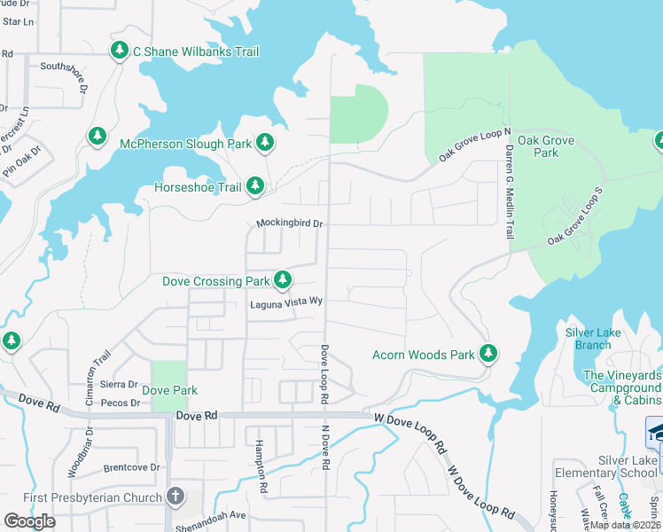 map of restaurants, bars, coffee shops, grocery stores, and more near 2100 Dove Loop Road in Grapevine