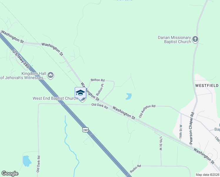 map of restaurants, bars, coffee shops, grocery stores, and more near 1321 Bolton Road in Alexander City