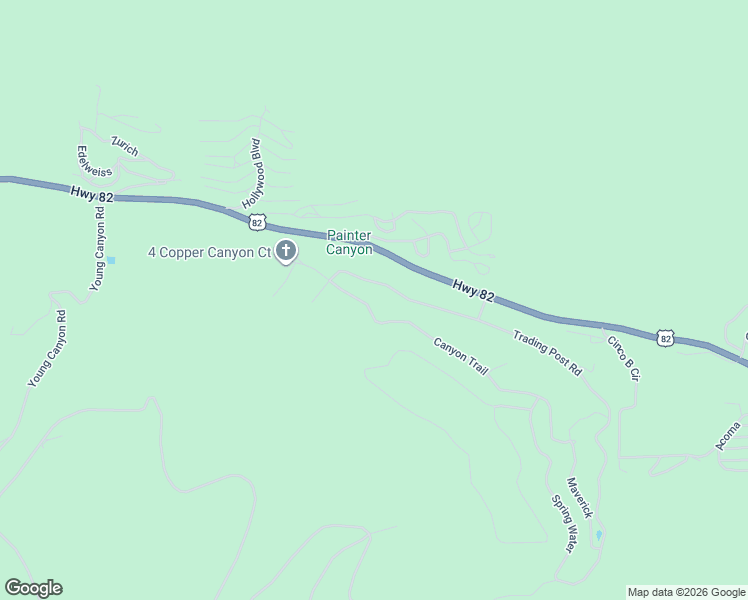 map of restaurants, bars, coffee shops, grocery stores, and more near 51 Canyon Trail in Cloudcroft