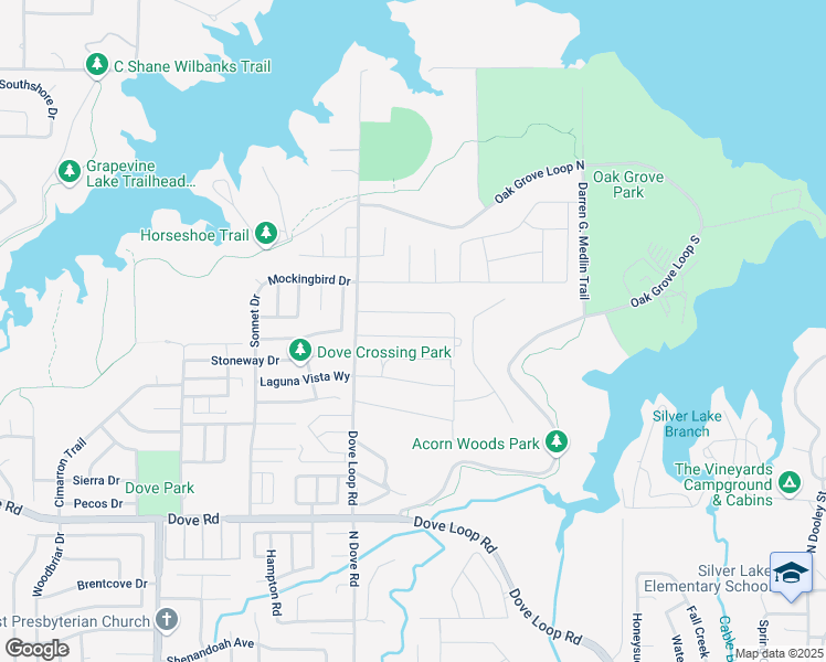 map of restaurants, bars, coffee shops, grocery stores, and more near 1816-1842 Limerick Lane in Grapevine