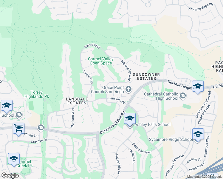 map of restaurants, bars, coffee shops, grocery stores, and more near 13358 Wyngate Point in San Diego