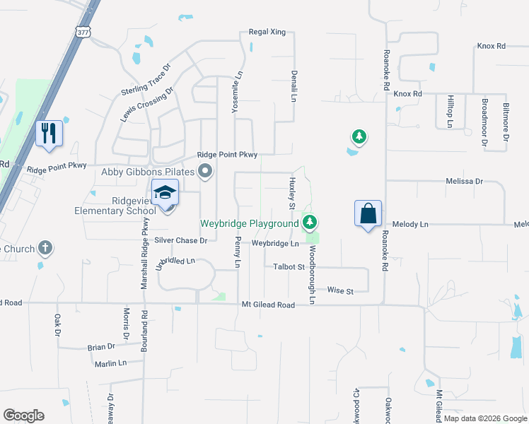 map of restaurants, bars, coffee shops, grocery stores, and more near 704 Landsbury Court in Keller