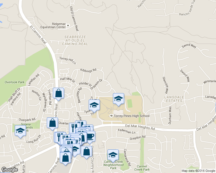 map of restaurants, bars, coffee shops, grocery stores, and more near 4069 Riverton Place in San Diego