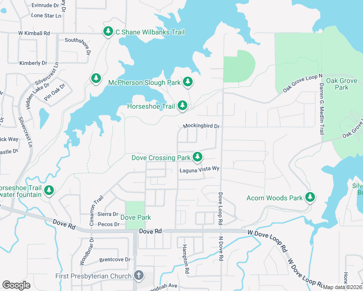 map of restaurants, bars, coffee shops, grocery stores, and more near 1441 Thistlewood Lane in Grapevine