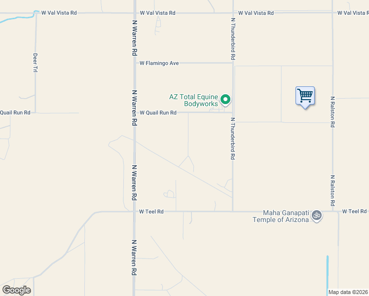 map of restaurants, bars, coffee shops, grocery stores, and more near 8964 Johnson Road in Maricopa