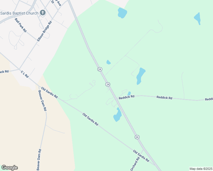 map of restaurants, bars, coffee shops, grocery stores, and more near 9022 Georgia 24 in Sardis