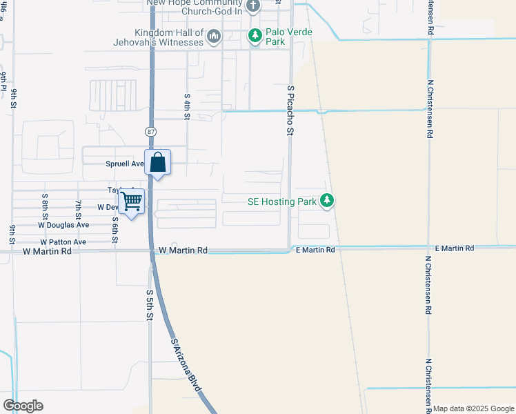 map of restaurants, bars, coffee shops, grocery stores, and more near 160 Dewey Avenue in Coolidge