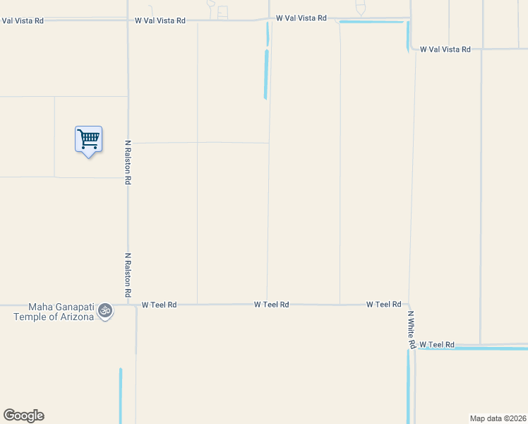 map of restaurants, bars, coffee shops, grocery stores, and more near 8461-9539 North Brewer Road in Maricopa
