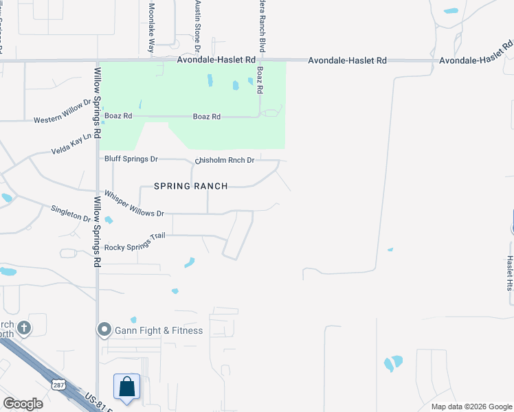 map of restaurants, bars, coffee shops, grocery stores, and more near 1040 Whisper Willowa Drive in Haslet